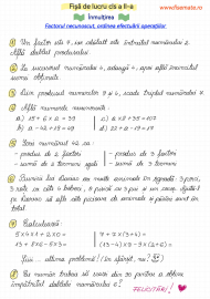 Fisa de lucru nr.1, inmultirea, clasa 2 ( + rezolvare )